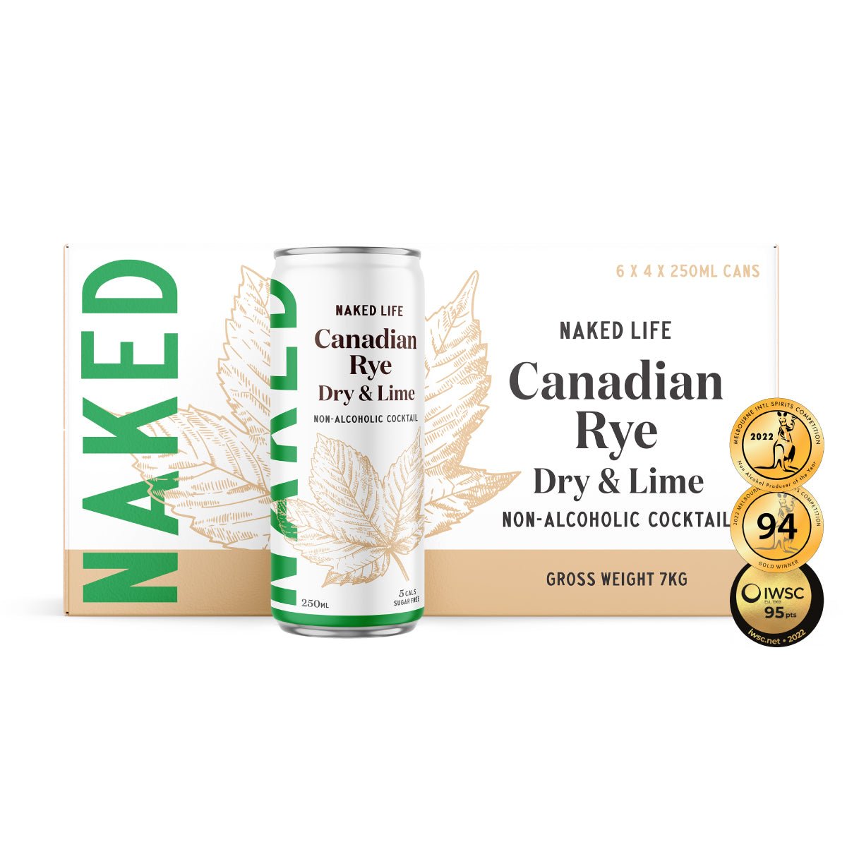 Naked Life Canadian Rye Spirit Dry & Lime RTD 250mL - Naked Life - Craftzero